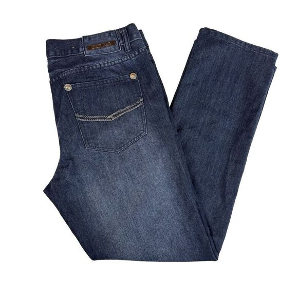 Blue Rag Jeans Men Size 36 Blue Denim Dark Wash Casual Logo Straight Leg - Picture 1 of 11